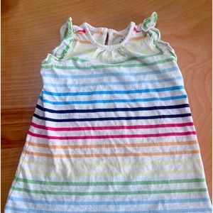 Primary Sleeveless Flutter dress in rainbow print